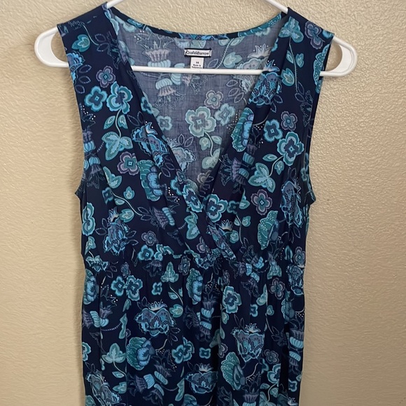 Croft and Barrow sleeveless blue floral maxi dress size 14 - Picture 2 of 5